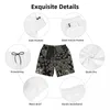 Mens Shorts Cartoon Print Board Summer Elastic Retro Stylish Beach Short Pants Man Sport Surf Quick Dry Graphic Swim Trunks