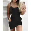 Casual Dresses wepbel y2k Tassel Splicing Sling Dress Women Summer O-Neck Spaghetti Strap mantel Solid Mini Sexy Bodycon Camis