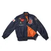 Military USN Navy World World II II II Pilot Pilot Flght Baseball Mundur Męskie Bombowca Kurtka Windbreaker 240305