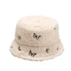 Wide Brim Hats Sun Hat Butterfly Embroidery Flexible Thick Fisherman For Outdoor