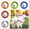 Dog Collars Double-ended Tie Out Resistant Glue Coating Leash With Spring Adjustable Running Rope