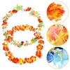 Decorative Flowers Multicolor Hawaiian Leis Tropical Luau Hawaii Flower Wreath Necklace For Graduation Wedding Beach Pool Party 50pcs (