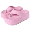 Pantofole Suola Spessa 7CM Infradito da donna Sandali con zeppa Sandali da ragazza Scivoli da esterno Infradito moda spiaggia antiscivolo