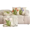 Cuscino stile nordico asciugamano ricamato federa per fiori per la decorazione dell'auto del divano del soggiorno modello di casa