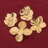 Brincos de parafuso prisioneiro flor de aço inoxidável grande coreano bonito para mulheres cor de ouro moda individual elegante jóias na moda
