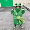 Unten Mantel kinder Winter Baumwolle Jacke Casual Verdickt Lange Cartoon Frosch Mädchen Kleidung Baby Mit Kapuze Kinder Kleidung TZ988