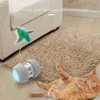 Smart Electronic Cat Toy Interactive Automatic Rotating Running Led Teaser Pet Toy For Cats Stick Feather USB Rechargeable 240309