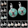 Boucles d'oreilles étalon beaux wapitis en verre d'oreille de boucle d'oreille dessin animé sika crochet français fleur corned pour les femmes