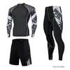 Roupa íntima térmica masculina gejinidi conjunto de treino de compressão rashgard fitness thermo mma ginásio esporte terno longo johns