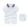 Kinder-Strampler und Lätzchen, 2-teiliger Kleinkind-Baumwoll-Body, Oberbekleidung, Neugeborene, kurzärmelige Overalls BH211