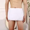 Homens sleepwear 1 pcs homens nightwear curto toalha calças sexy sleep bottoms microfibra pijamas lado split roupão culottes macio grosso