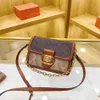 Damesuiteinde Bedrukt klein vierkant Veelzijdige crossbody Unieke contrastkleur Enkele schouderketting Trendy 60% korting Winkel online