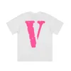 Vlone T-shirt Big "V" Tshirt Men's / Women's Couples Casual Fashion Trend High Street Loose Hip-Hop100% Cotton Printed Round Neck Shirt US Size S-XL 6119