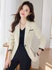 Costumes pour femmes printemps automne mode élégant bureau Ol travail costume vestes femme à manches longues bouton Patchwork Blazer manteau femme décontracté