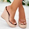 HBP Non-Brand Fashion Palm Thick Clear Plastic Women Slippers Trending Wedges Platform Sandals