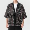 Vêtements ethniques Mode japonaise Kimono Hommes Grande Taille Haori Manteau Casual Homme Trois Quarts Manches Coton Lin Cardigan Hanfu Veste