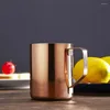 Mugs 304 Stainless Steel Shiny Coffee Cup Gold Plated Copper Mug Single Layer Water Gargle Gift Camping Supplies