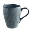 Mugs Vintage Coffee Mug Irregular Ceramic Hand Painted Blue Cups Porcelain Milk Tea Gift Office Cafe Drinkware 300ML
