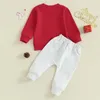 Zestawy odzieżowe Meldler Baby Boy Pants Zestaw Letters Crew Letters Drukuj Bluza Świąteczna