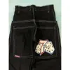 JNCO Jeans Y2K Calças Mens Hip Hop Bordado Retro Azul Baggy Harajuku Gótico Cintura Alta Calças Perna Larga Streetwear 240202 Winter01 426