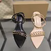 Ny-varumärke Ny ankomst Sandalias HBP Encaje Trendy Sexig diamantbockade skor spetsar med klackar med strass