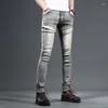 Jeans da uomo 2024 Primavera E Autunno Tendenza Moda Retro Elastico Casual Slim Confortevole Traspirante Pantaloni Piccoli Piedi 28-36