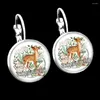 Boucles d'oreilles étalon beaux wapitis en verre d'oreille de boucle d'oreille dessin animé sika crochet français fleur corned pour les femmes