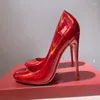 Robe chaussures rouge métallisé cuir bout rond femmes pompes défilé mode sans lacet fête mariage sexy grande taille 43 44 45