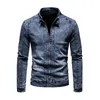 Jean Jacket Mens Autumn and Winter Fashion Cool Retro Fashion Slim Stand Collar Motorcykeljacket 240314