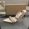 HBP icke-varumärke Ny ankomst Sandalias Encaje Nya trendiga sexiga diamantpinnade skor spetsar med klackar med strass