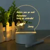 Table Lamps Rewritable Message Board With Warm Soft Light 5V USB Power Night Lamp Note Home Office Decoration Holiday Gift