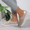Chaussures décontractées à paillettes dorées brillantes pour femmes, antidérapantes, plates, automne 2024