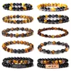 Strand Tiger Eye Stone Beads Bransoletki naturalne ręcznie robionowe ochrona zdrowia Brzeszcza dla mężczyzn kobiet joga urok biżuterii Prezenty