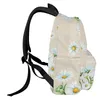 Mochila Flor Margarida Verão Simplicidade Estudante Sacos Escolares Laptop Personalizado para Homens Mulheres Feminino Viagem Mochila