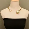 Collane con ciondolo GG Jewelry Collana girocollo con perla Keshi bianca naturale placcata oro giallo 24 carati