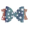 Children's Bow Hair Clips Gold Powder Hair Accessories American Flag Hair hairpins Retro Independence Day National Day gifts 1 set=1 card=4 style=4pcs