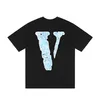Vlone T-shirt Big "V" Tshirt Men's / Women's Couples Casual Fashion Trend High Street Loose Hip-Hop100% Cotton Printed Round Neck Shirt US Size S-XL 6142