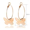 Baumelnde Ohrringe 585 Roségold Farbe Mode Creolen für Frauen Mädchen Schmetterling Charme Vintage-Schmuck Geschenke Großhandel LGE375
