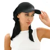 Cappelli a tesa larga Moda Musulmano Turbante Parasole Donna Cofano Protezione solare Morbido Hijab Foulard Lady Nastro lungo Cappello da sole