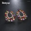 Stud Earrings Bettyue Brand Fashion Luxury Multicolor Cubic Zircon Three Colors Geometric Jewelry For Woman Charm Wedding Gift