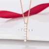 Designer tiffay and co Cross Necklace V Gold Inlaid Diamond Plated 18k Full Pendant Simple Luxury Fashion Collar Chain