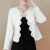 Vestes Femmes Mode Manches longues Noir Blanc Cardigan Veste Femmes Automne 2024 Manteaux et C122