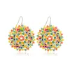 Boucles d'oreilles enveloppées Badu Boho Perles de cristal colorées Big Drop Handmade Seed Crochet For Women Miyuki déclaration Jewelry