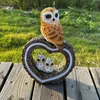 Garden Solar Resin Owl Love Decorative Light Animal Ornaments Outdoor Landscape Arrangement 240312