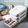 Storage Bottles 2 Pack Egg Box Refrigerator Trays Holder Container With Date Reminder For Kitchen Tool
