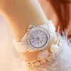 Mode ny keramisk klockband vattentät armbandsur topp märke lyxiga damer titta på kvinnor kvarts vintage kvinnor klockor 201204307k