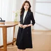 Costumes pour femmes Costume haut de gamme Trench-Coat Lady Tempérament Double boutonnage Slim Fit Long Outwear Printemps Automne Mode coréenne Blazers