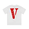 Vlone T-shirt Big "V" Tshirt Men's / Women's Couples Casual Fashion Trend High Street Loose Hip-Hop100% Cotton Printed Round Neck Shirt US Size S-XL 6112