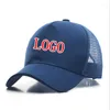 Ball Caps Drucken Logo Einstellbar Mesh Sommer Schattierung Trucker Cap Männer Gestickte Buchstaben Outdoor Sonnenschutz Baseball Papa Hut