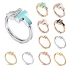 Designer Femmes Anals de mariage Double T Jewelry Fashion Classic Sier Rose Gold Top Quality With Original Bag OP